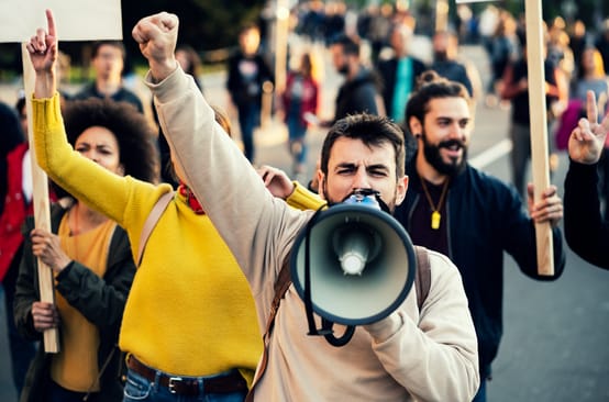 Manifestação na rua