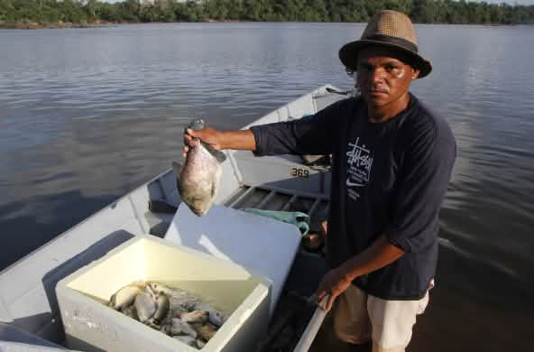 Pescador no rio Xingu