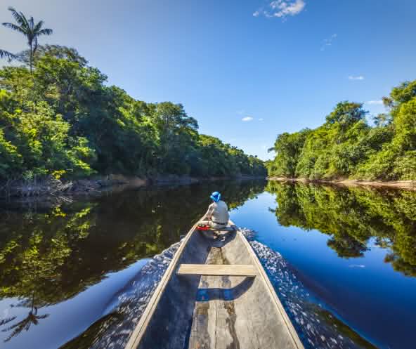 Barco no Rio Amazonas