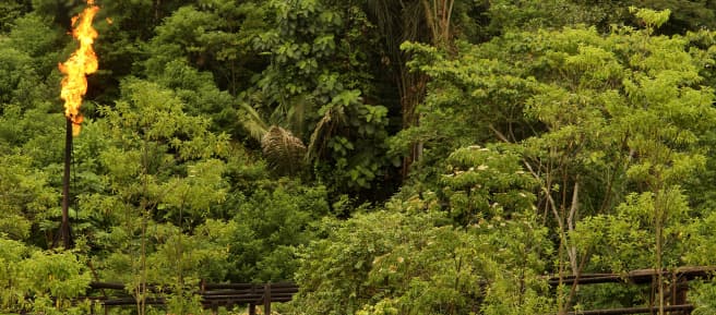 Chama de gás na Amazônia equatoriana