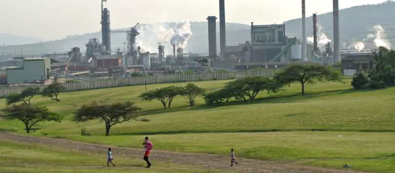 Fábrica de celulose na África do Sul