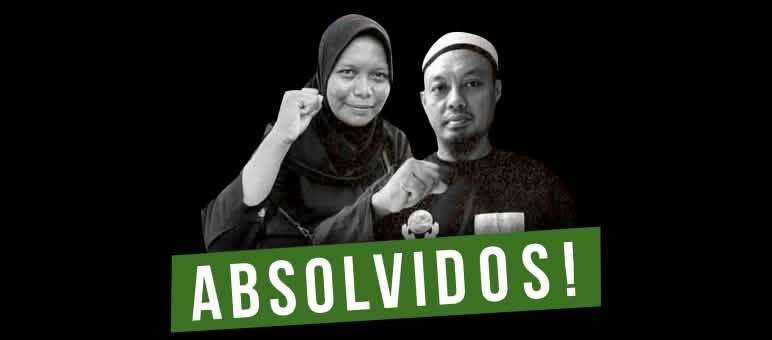 Foto em branco e preto de Haslilin e Andi Firmansyah
