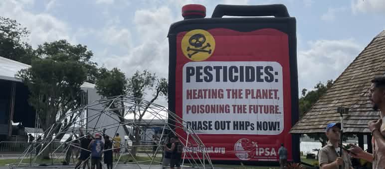 Galões infláveis contra o uso de pesticidas