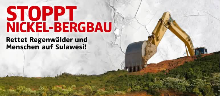 Fotomontagem com escavadeira, mina e floresta danificada