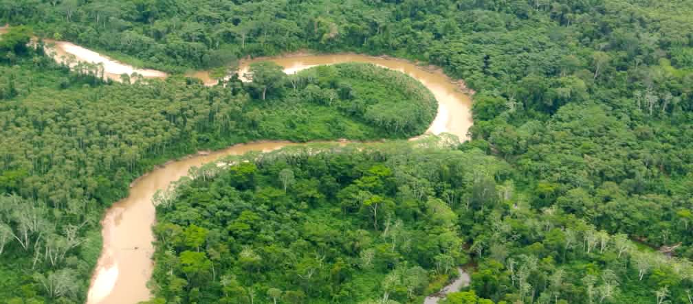 Fotografia aérea da Amazônia peruana Fotografia aérea da Amazônia peruana