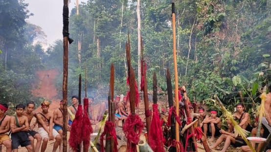 Os indígenas Dayak Tomun, de Kinipan, opõem-se ao desmatamento de sua floresta, feito pela firma de óleo de palma SML