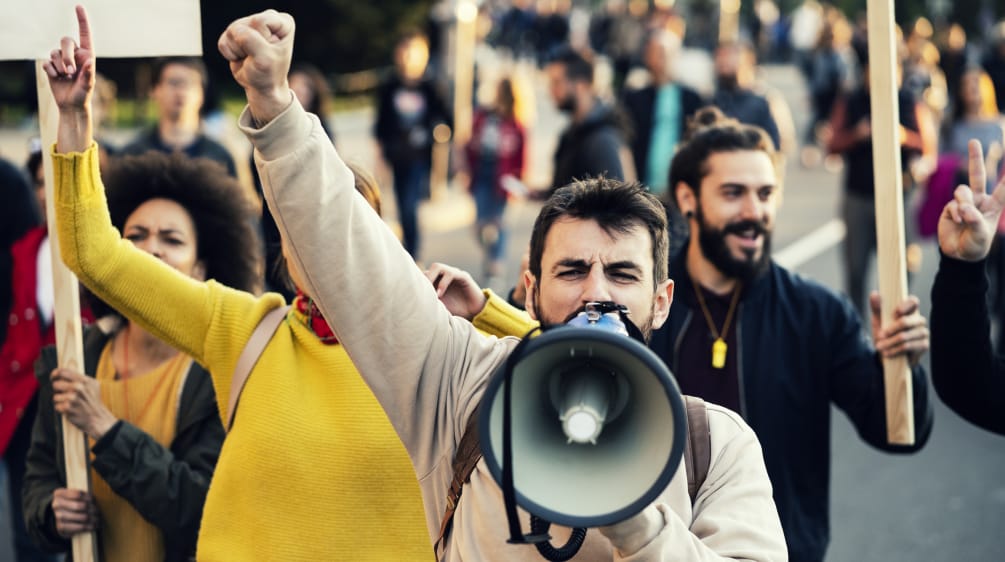 Manifestação na rua